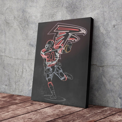 Deion Sanders Neon Canvas Art | Falcons Wall Decor