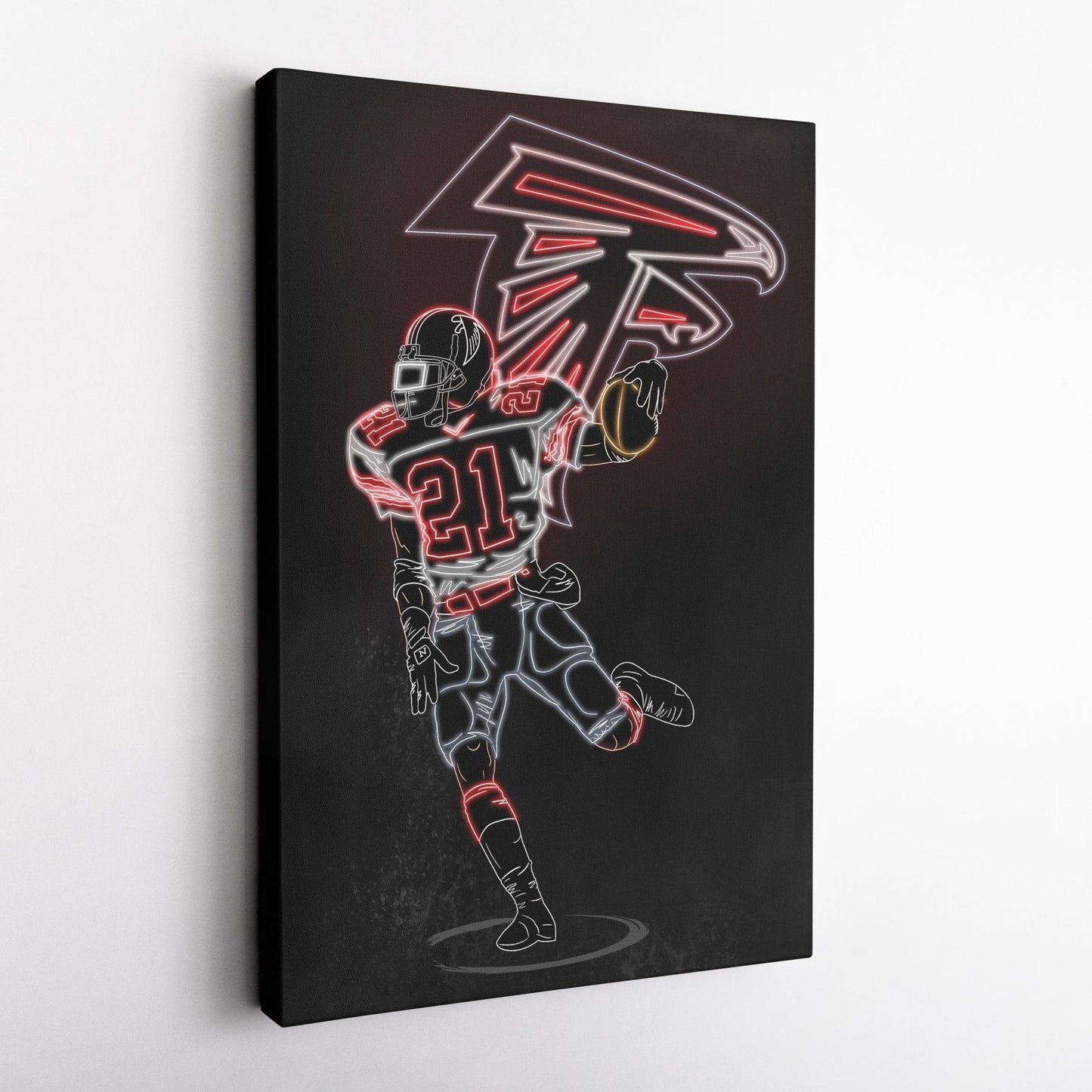Deion Sanders Neon Canvas Art | Falcons Wall Decor