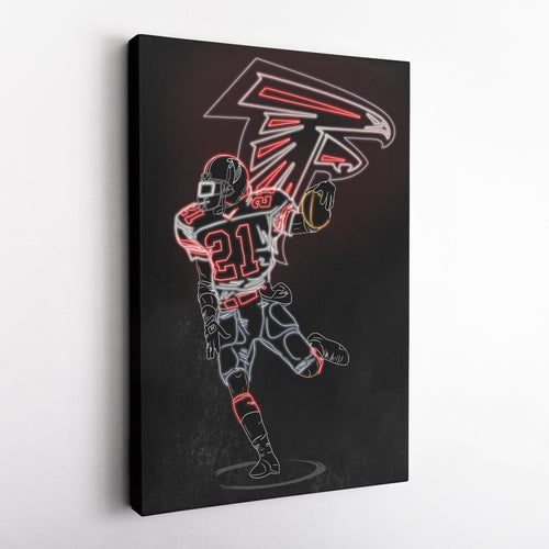 Deion Sanders Neon Canvas Art | Falcons Wall Decor