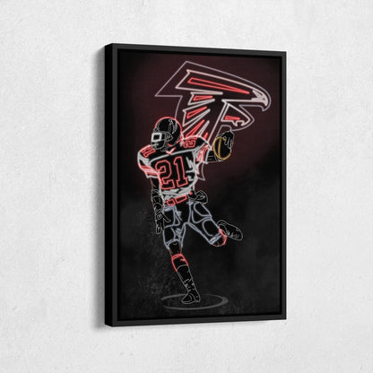 Deion Sanders Neon Canvas Art | Falcons Wall Decor