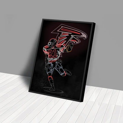 Deion Sanders Neon Canvas Art | Falcons Wall Decor