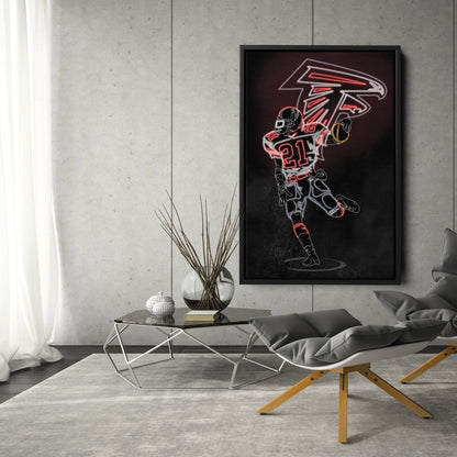 Deion Sanders Neon Canvas Art | Falcons Wall Decor