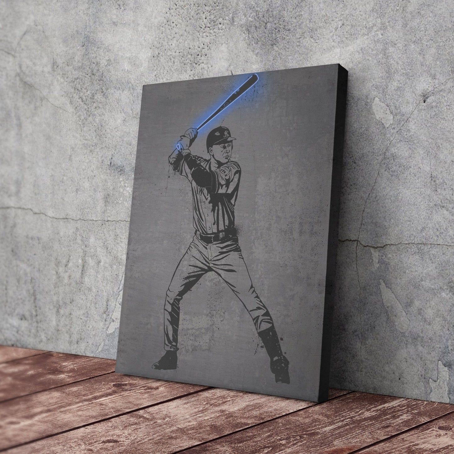 Derek Jeter Neon Canvas Art | Modern Wall Decor for Yankees Fans