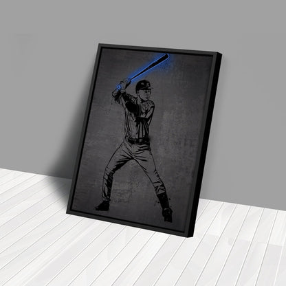 Derek Jeter Neon Canvas Art | Modern Wall Decor for Yankees Fans