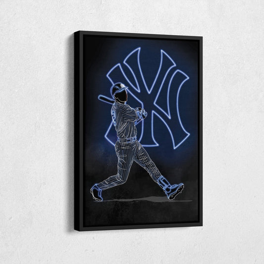 Derek Jeter Neon Canvas Art | Yankees Wall Decor