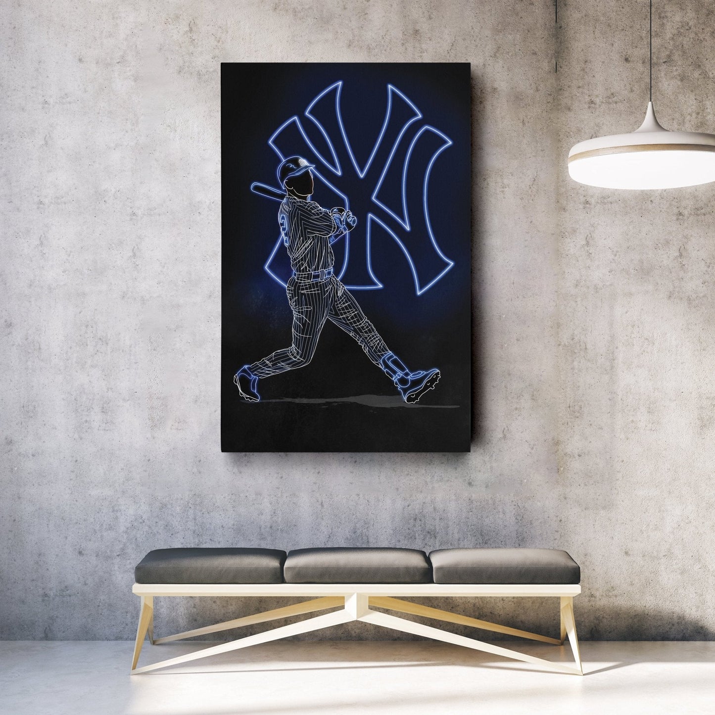 Derek Jeter Neon Canvas Art | Yankees Wall Decor