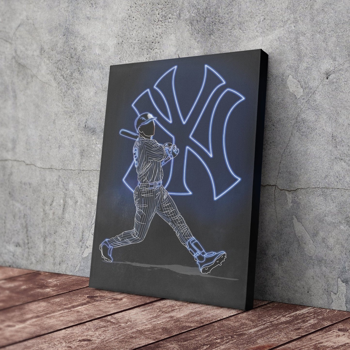Derek Jeter Neon Canvas Art | Yankees Wall Decor