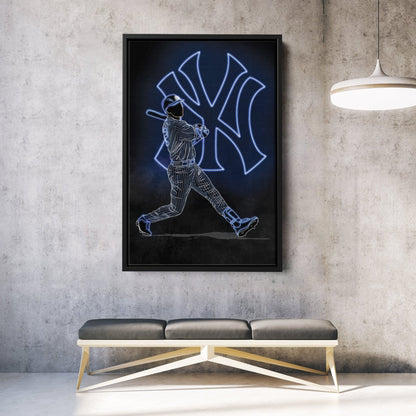 Derek Jeter Neon Canvas Art | Yankees Wall Decor