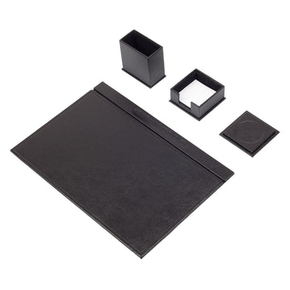 MOOG Leather Desk Set-4 Accessories- Gray - 4 PCS