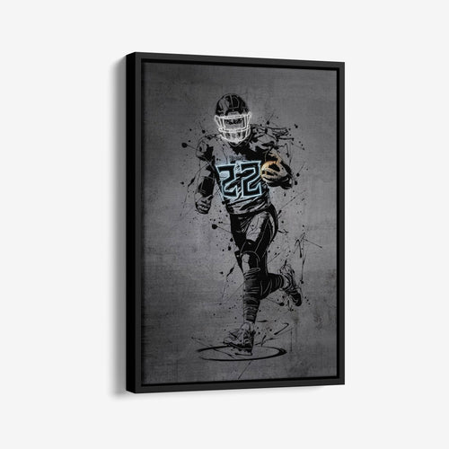 Derrick Henry Neon Canvas Art | Modern Wall Decor for Titans Fans