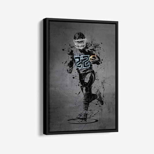 Derrick Henry Neon Canvas Art | Modern Wall Decor for Titans Fans