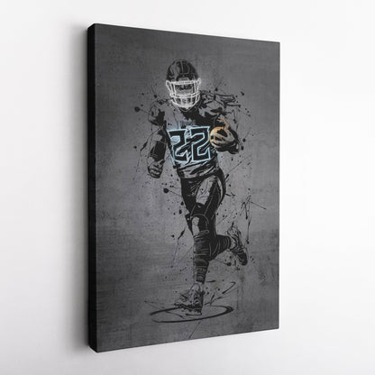 Derrick Henry Neon Canvas Art | Modern Wall Decor for Titans Fans
