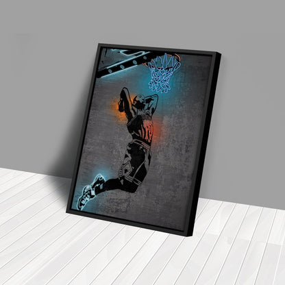 Derrick Rose Neon Canvas Art | Modern Wall Decor for Bulls Fans