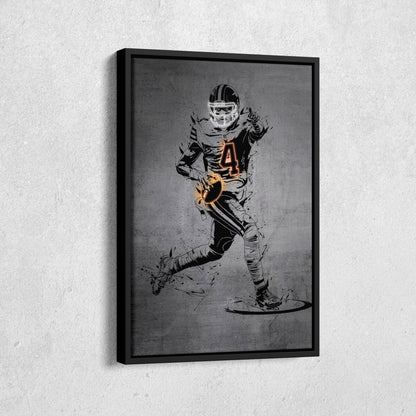 Deshaun Watson Neon Canvas Art | Modern Wall Decor for Browns Fans