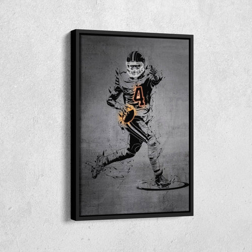 Deshaun Watson Neon Canvas Art | Modern Wall Decor for Browns Fans