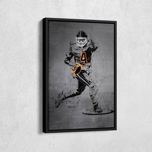 Deshaun Watson Neon Canvas Art | Modern Wall Decor for Browns Fans