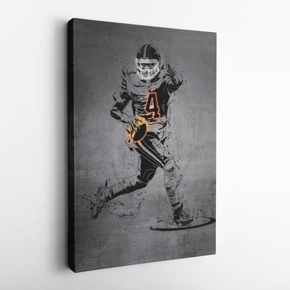 Deshaun Watson Neon Canvas Art | Modern Wall Decor for Browns Fans