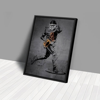 Deshaun Watson Neon Canvas Art | Modern Wall Decor for Browns Fans