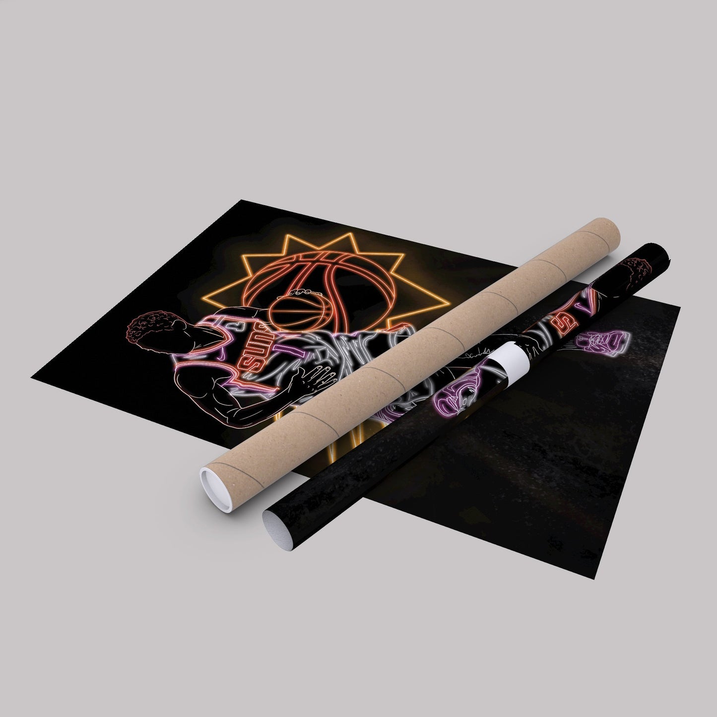 Devin Booker Neon Canvas Art | Suns Wall Decor
