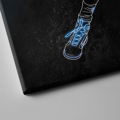 Dirk Nowitzki Neon Canvas Art | Mavericks Wall Decor
