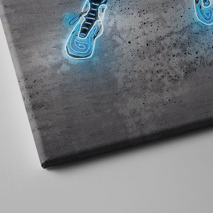 Dirk Nowitzki Neon Canvas Art | Modern Wall Decor for Mavericks Fans