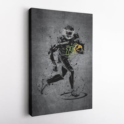 DK Metcalf Neon Canvas Art | Modern Wall Decor for Seahawks Fans