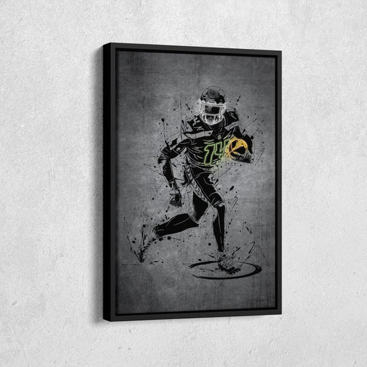 DK Metcalf Neon Canvas Art | Modern Wall Decor for Seahawks Fans