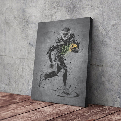 DK Metcalf Neon Canvas Art | Modern Wall Decor for Seahawks Fans
