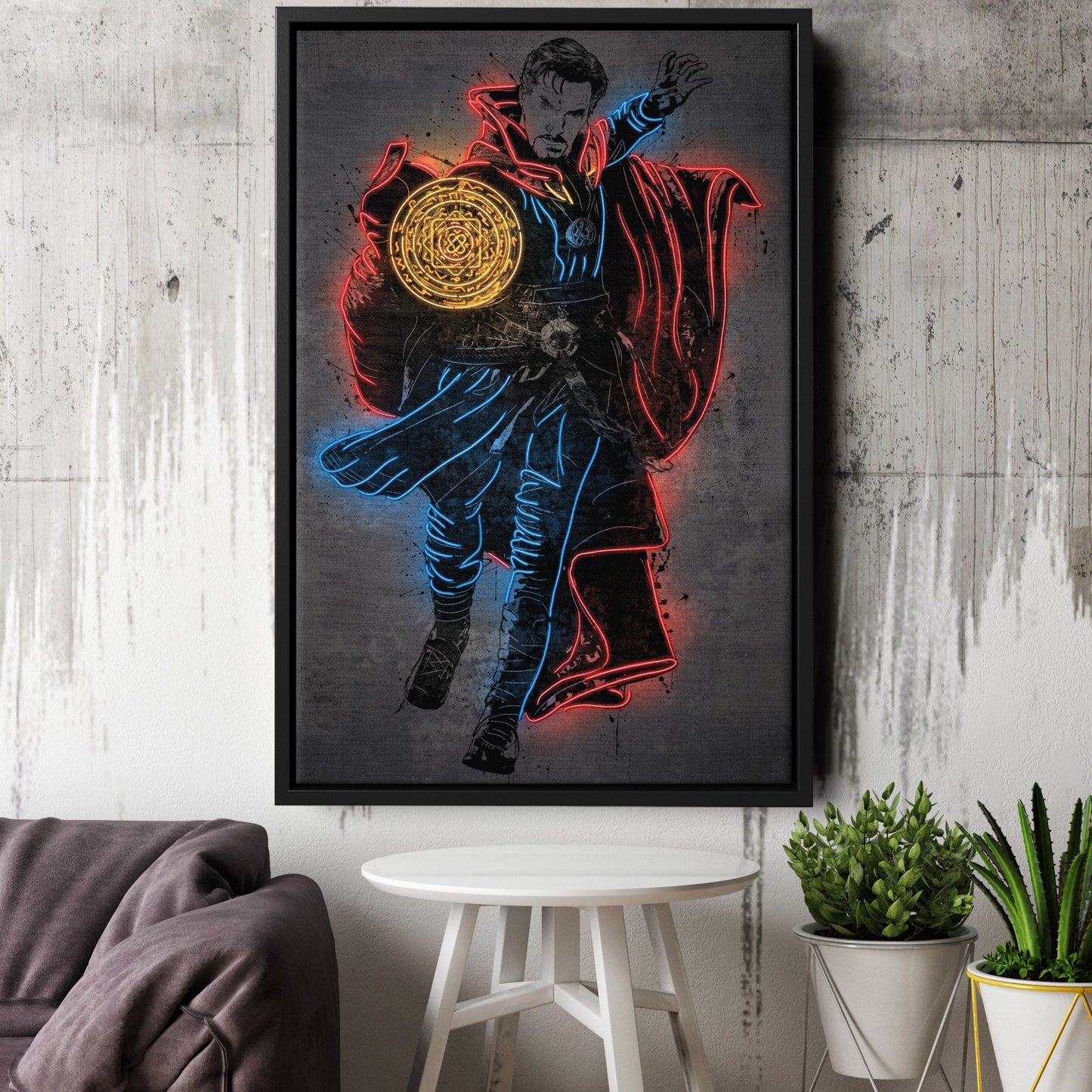 Doctor Strange Canvas | Marvel Neon Wall Art