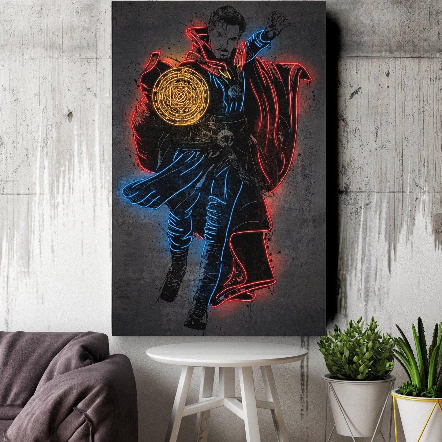 Doctor Strange Canvas | Marvel Neon Wall Art