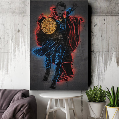 Doctor Strange Canvas | Marvel Neon Wall Art