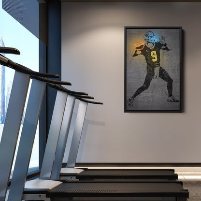Drew Brees Neon Canvas Art | Modern Wall Decor for Saints Fans