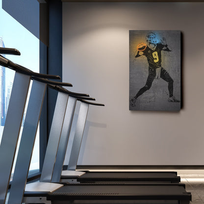 Drew Brees Neon Canvas Art | Modern Wall Decor for Saints Fans