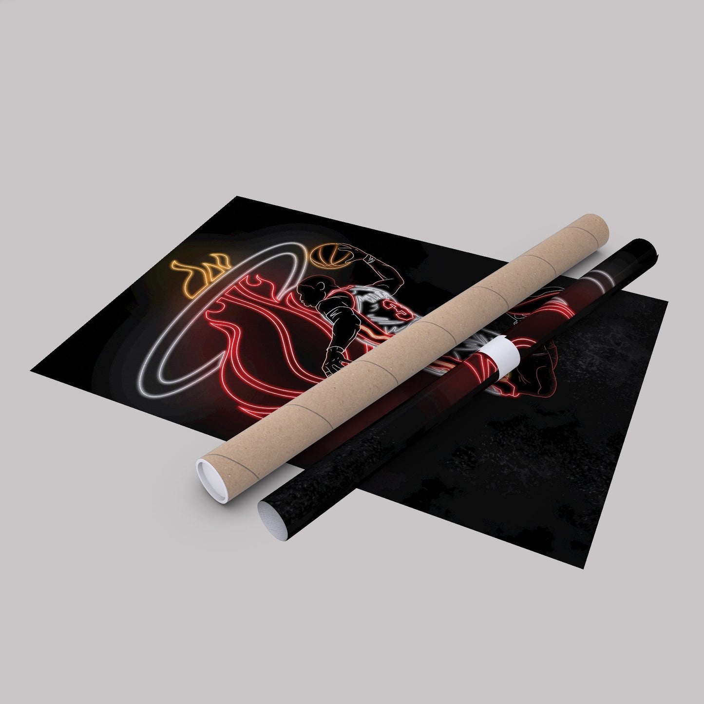 Dwyane Wade Neon Canvas Art | Heat Wall Decor