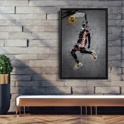 Dwyane Wade Neon Canvas Art | Modern Wall Decor for Heat Fans