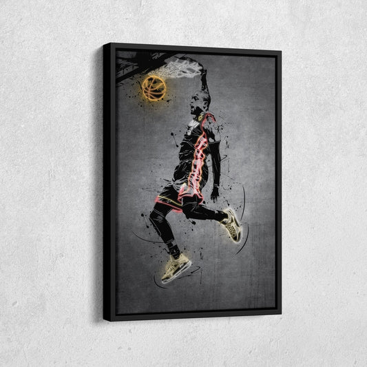 Dwyane Wade Neon Canvas Art | Modern Wall Decor for Heat Fans