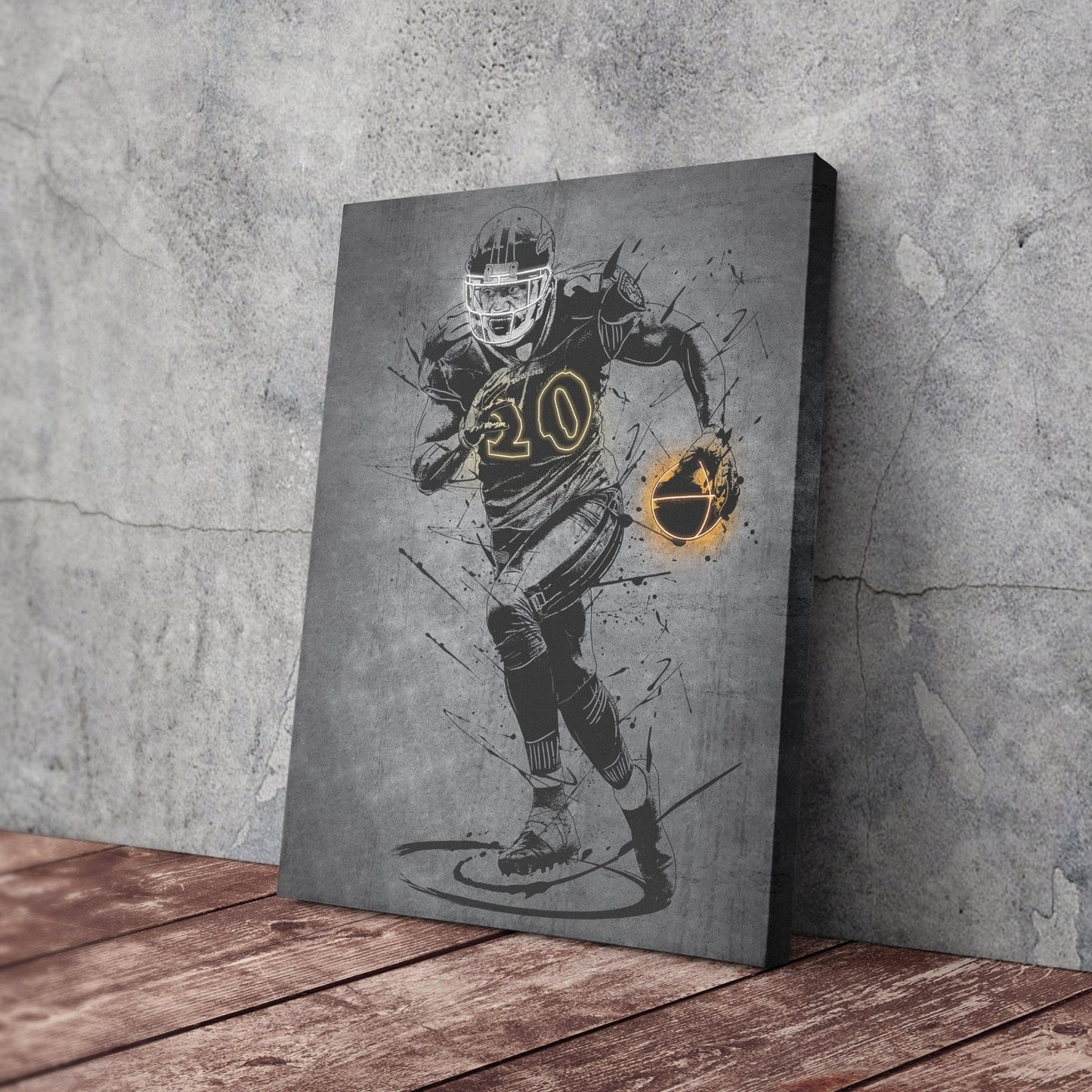 Ed Reed Neon Canvas Art | Modern Wall Decor for Ravens Fans