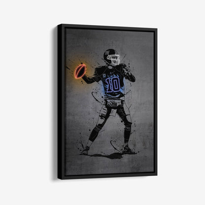 Eli Manning Neon Canvas Art | Modern Wall Decor for Giants Fans