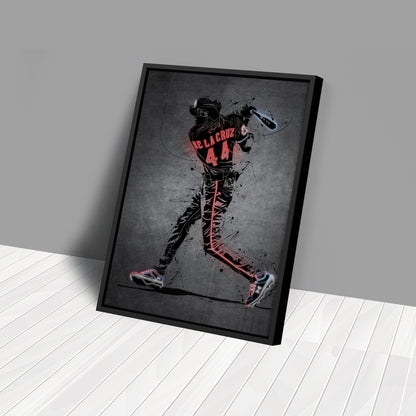 Elly De La Cruz Neon Canvas Art | Modern Wall Decor for Reds Fans