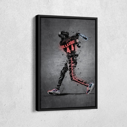Elly De La Cruz Neon Canvas Art | Modern Wall Decor for Reds Fans
