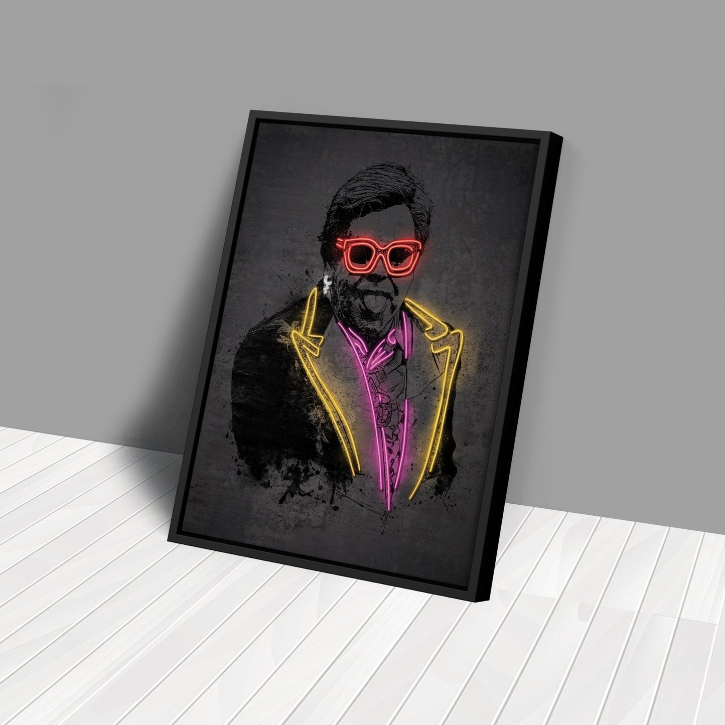 Elton John Neon Canvas Art | Music Wall Decor