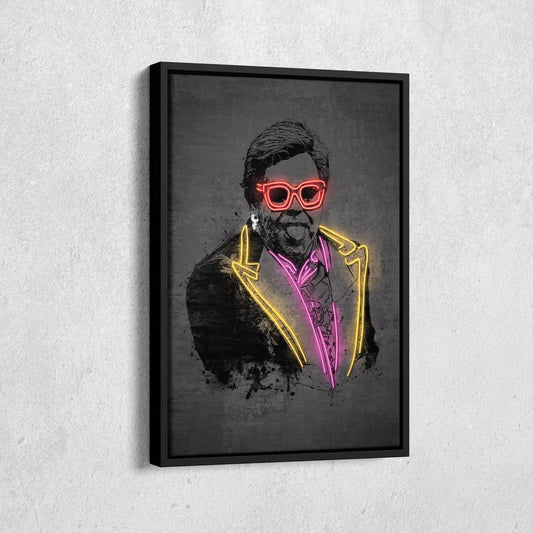 Elton John Neon Canvas Art | Music Wall Decor