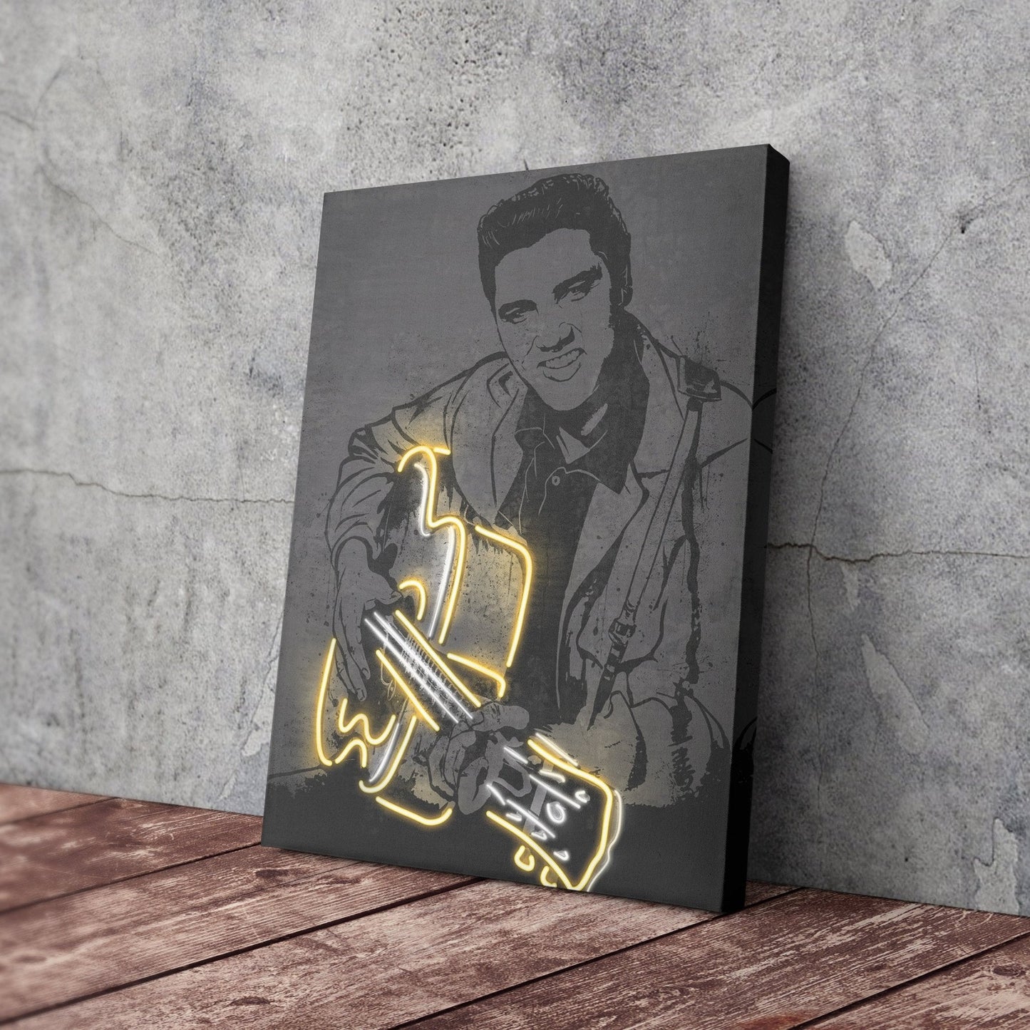 Elvis Presley Neon Canvas Art | Music Wall Decor