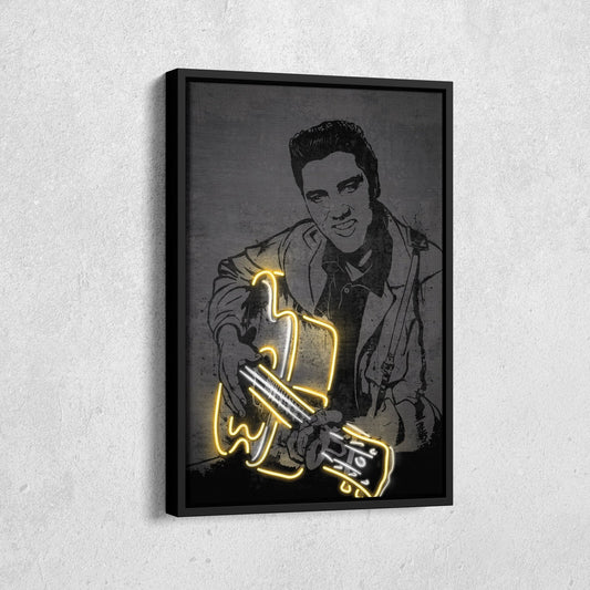 Elvis Presley Neon Canvas Art | Music Wall Decor