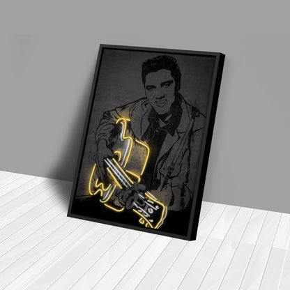 Elvis Presley Neon Canvas Art | Music Wall Decor