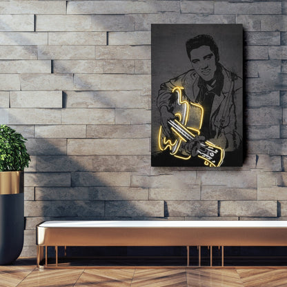 Elvis Presley Neon Canvas Art | Music Wall Decor