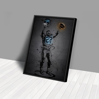 Emmitt Smith Neon Canvas Art | Modern Wall Decor for Cowboys Fans