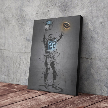 Emmitt Smith Neon Canvas Art | Modern Wall Decor for Cowboys Fans