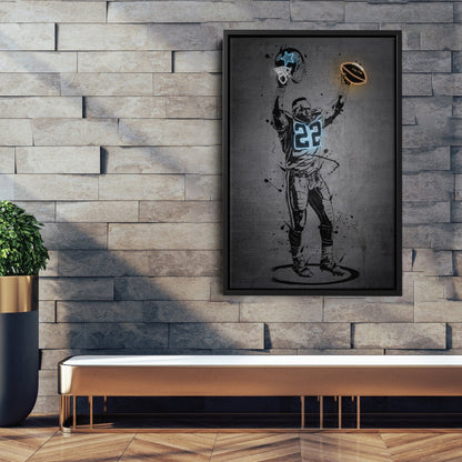Emmitt Smith Neon Canvas Art | Modern Wall Decor for Cowboys Fans