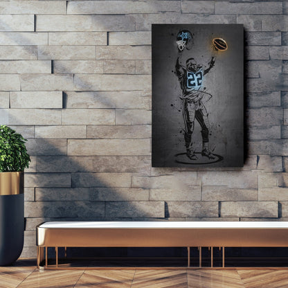 Emmitt Smith Neon Canvas Art | Modern Wall Decor for Cowboys Fans